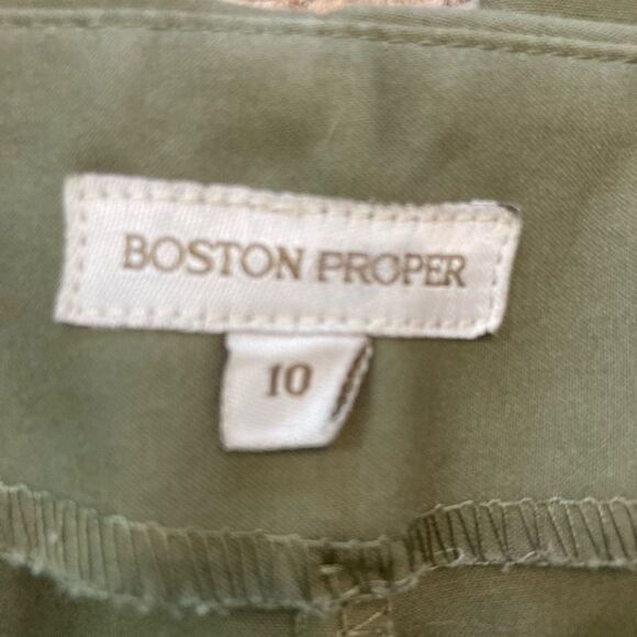 Boston Proper Olive High waist Smooth front Side Zip Pants NWOT - Picture 8 of 9